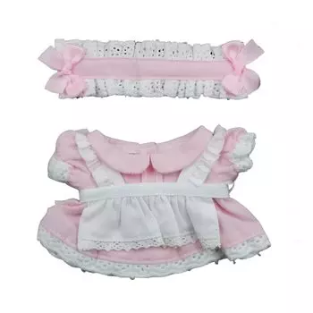 ZERONOWA плюшевая одежда горничной 10 см хлопковая кукла платье фартук повязка на голову (розовый) розовый