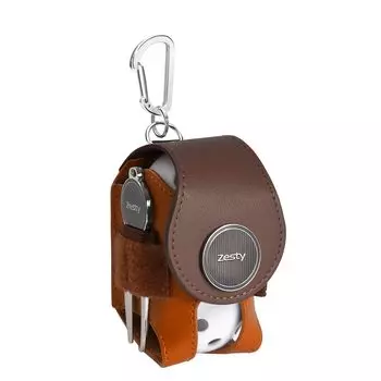 Zesty Golf Ball Case 2 Bicolor Golf Ball Pouch with Green Fork Marker Brown x (Regular, Camel)