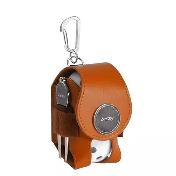 Zesty Golf Ball Case 2 Чехол для мячей для гольфа для игроков, которые ценят функциональность Зеленый маркер в виде вилки (верблюжий, обычный тип) коричневый