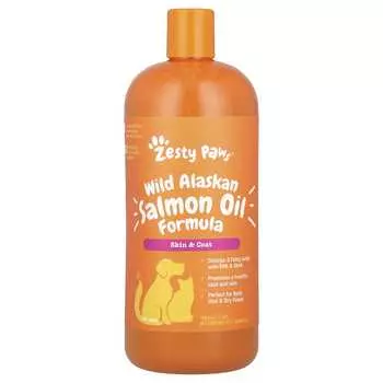 Zesty Paws, Формула с маслом дикого аляскинского лосося, для собак и кошек, для всех возрастов, 32 жидких унции (946 мл)