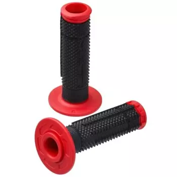 ZETA RACING Edge Grip Red/Black Open End For Handle Diameter 22.2mm Total Length Approx. 120mm Left and Right Set Half Waffle High Grip Power Excellen