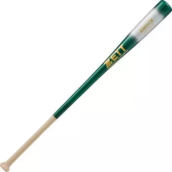 ZETT Baseball Bat Knock Wooden (Pak + Maple 4-sided) 89cm 550g Average Polarized Dark Green x Silver (4913) Made in Japan BKT1451CB