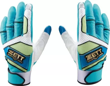 ZETT Baseball Batting Gloves Batting Gloves for Both Hands Green x White M Size BG18012B (4811)