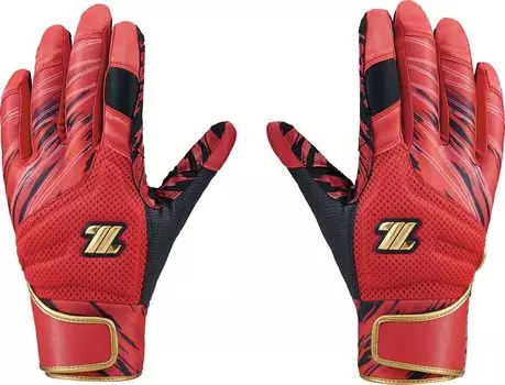 ZETT Baseball Batting Gloves Graphic Grip Gloves General Use for Both Hands Red x Black S BG18513A (6419)