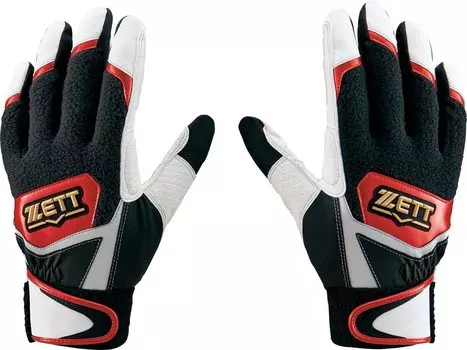 ZETT Baseball General Batting Gloves Impact Zet Training Model Double Reinforced Fabric White x Red M BG919TR Two-handed (1164)