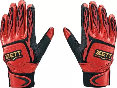 ZETT Baseball General Batting Gloves Prostatus для обеих рук Силиконовые детали Clip Power Черный x Красный M BG318D (1964 г.)