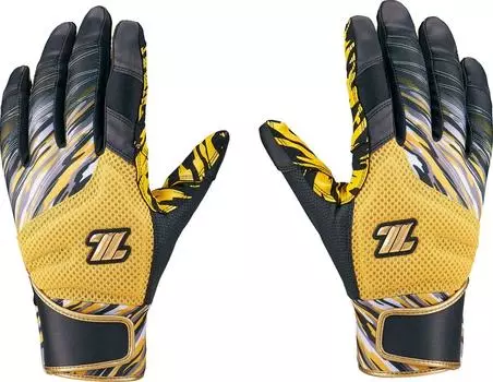 ZETT Baseball General Use Batting Gloves Graphic Grip for Both Hands Yellow x Black L Size BG18513 (5319)