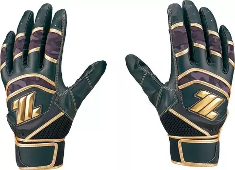 ZETT Baseball General Use Batting Gloves Tough Leather For Both Hands Black x Black L Size BG14013 (1919)