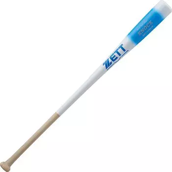 ZETT Baseball Knock Bat Knock Wooden (Pak + Maple 4-sided) 89cm 550g Average White x Fluorescent Blue (1122) Made in Japan BKT1450CB