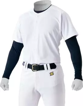 ZETT Baseball Uniform Mechapan Knit Full Open Shirt White O BU1281S (1100)