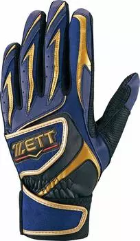 ZETT Batting Gloves Both Hands Prostatus Double Belt BG355 Black x Navy S 23cm Baseball (1929S)