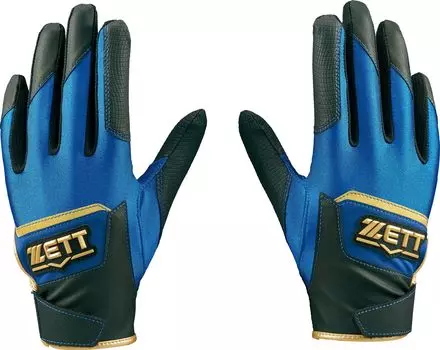 ZETT Batting Gloves Grand Hero Batting Gloves for Both Hands Black x Blue JFREE BG15272J Boys (1923)