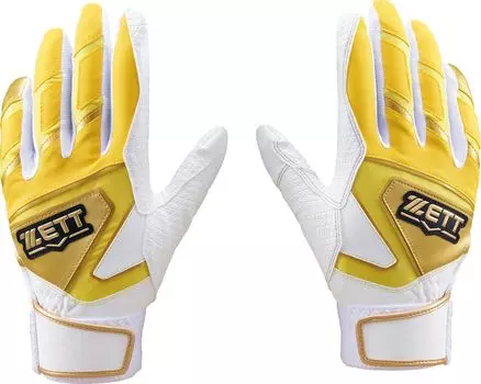 ZETT Batting Gloves Impact Z Batting Gloves for Both Hands Yellow x White M BG19202A (5311)