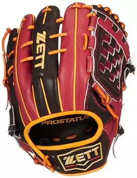 ZETT BRGB30561T Soft Baseball Glove Pro Status for Second Short Player Type Brown x Bordeaux Brown Right Throw Size: 4