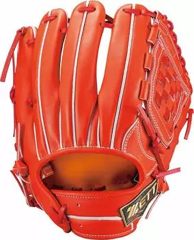 ZETT Hardball Baseball Glove Prostatus SE Series Right Throwing Deep Orange 4 Made in Japan Comes with a dedicated glove bag BPROG06S (Glove)