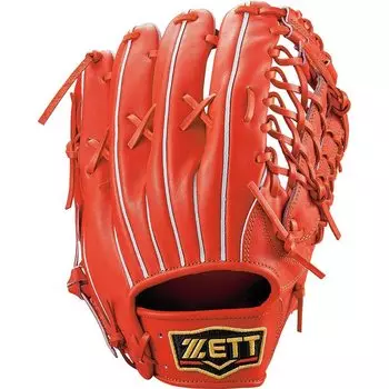 ZETT Rigid Baseball Prostatus Glove for Outfielders Deep Orange For Left Throwers Made in Japan BPROG670 (Glove) (5800)