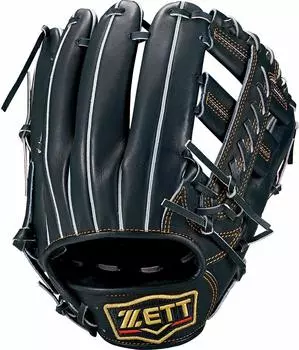ZETT Soft Baseball Glove Pro Status for Right Throwing Black 3 BRGB30026 (Glove) Second/Short (1900) Size