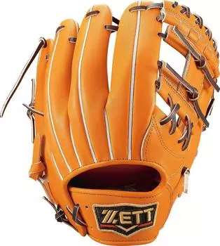 ZETT Soft Baseball Glove Pro Status for Right Throwing Orange x Brown 2 BRGB30024 (Glove) Second/Short (5637) Size