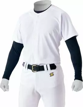 ZETT Youth Baseball Uniform Mechapan Junior Knit Full Open Shirt White 150 BU2281S (1100)