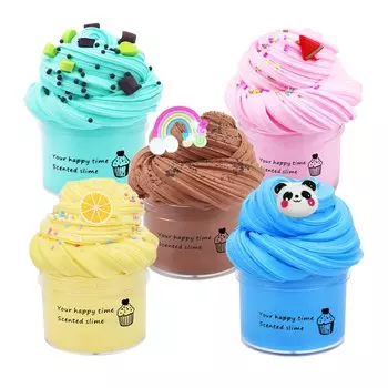 ZeweierSlime Butter Slime Kit 5 Pack Детские подарки на день рождения для девочек и мальчиков Подарки на вечеринку Супер мягкие игрушки из сладжа с антипригарным покрытием