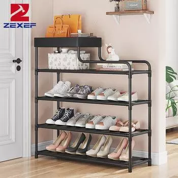 ZEXEF Современная простая пылезащитная полка для обуви, многослойная, экономящая место, полка для обуви, домашний шкаф для обуви, органайзер, стеллаж для хранения чёрный