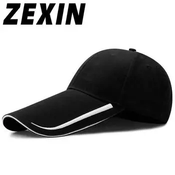 ZEXIN Бейсбольная шляпа с большими полями по окружности головы, рыбацкая шляпа с удлинёнными полями, уличная солнцезащитная шляпа от солнца, шляпа большого размера с утиным языком 55-59cm красный