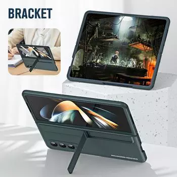 Zfold4 чехол для телефона противоударный чехол-подставка с полной защитой для Samsung Galaxy Z Fold4 Fold 4 5g Zfold4 пленка из закаленного стекла for Samsung Z Fold 4 зелёный