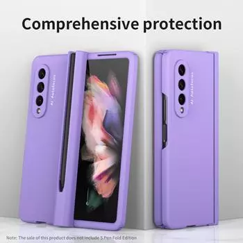 Zfold4 полная защита S слот для пера чехол для Samsung Galaxy Z Fold4 Fold2 Fold 4 2 Fold3 Fold 3 пленка из закаленного стекла для экрана for Samsung Z Fold 4 чёрный