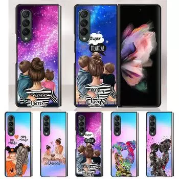 Zfold4 Super Mom Baby Girl Boy Case For Samsung Galaxy Z Fold3 5G Hard Slim Cover Ultra-thin For Galaxy Z Fold 3 Phone Shell Samsung Z Fold3 5G