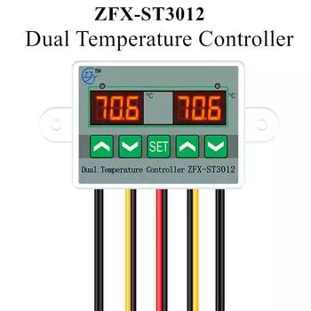 ZFX-ST3012 Контроллер температуры Цифровой термостат AC 220 В 12 В 24 В Микрокомпьютерное управление инкубатором с двойным датчиком