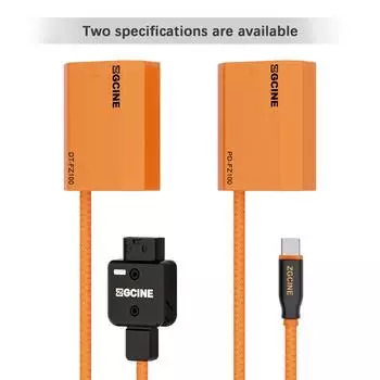 ZGCINE PD-FZ100 Тип-C — NP-FZ100 Фиктивная батарея с плетеным проводом Переходник постоянного тока Аксессуар для Sony Type-C to NP-FZ100 Dummy Battery оранжевый