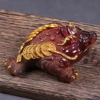 Жаба Чай Питомец Изменение Цвета Смола Украшение Привлечение Богатства Кунг-фу Чай Питомец золотистый