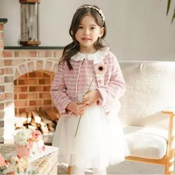 Жакет из твида и жаккарда Olivan Coco, розовый Pink/140