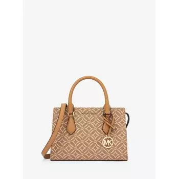 ЖАККАРДОВАЯ СУМКА MICHAEL KORS SHEILA LOGO С ЗАСТЕЖКОЙ-МОЛНИЕЙ ПО ЦЕНТРУ МАЛЕНЬКОГО ТИПА 35F4G6HS5J714 ОЛЕНЬ