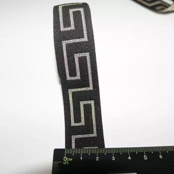 Жаккардовая эластичная резинка с золотой нитью для брюк и юбок