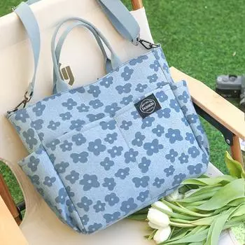 Жаккардовая большая сумка с цветочным узором, сумка через плечо большой емкости, женская нейлоновая сумка-портмоне для путешествий на открытом воздухе