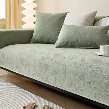 Жаккардовая диванная подушка из синели, универсальная однотонная однотонная современная простая подушка, нескользящий чехол для дивана, полотенце 70*70cm