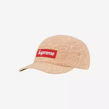 Жаккардовая джинсовая кепка Supreme Circles Camp Коричневая 21FW -