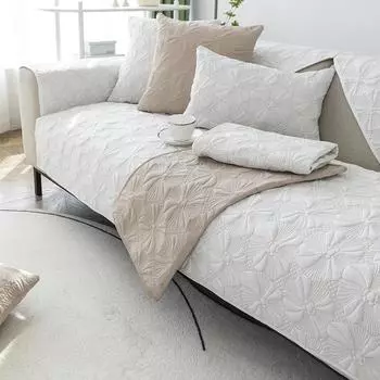 Жаккардовая подушка для дивана, нескользящая утолщенная подушка для дивана, плюшевая подушка для гостиной, универсальный однотонный диван, полотенце, сиденье 70x70cm оранжевый