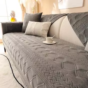 Жаккардовая подушка для дивана, универсальная плюшевая ткань, нескользящий чехол для дивана, универсальная подушка для дивана, полотенце, защита мебели 70x70cm 1pcs