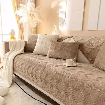 Жаккардовая подушка для дивана, универсальная плюшевая ткань, нескользящий чехол для дивана, универсальная подушка для дивана, полотенце, защита мебели 30x50cm pillowcase розовый