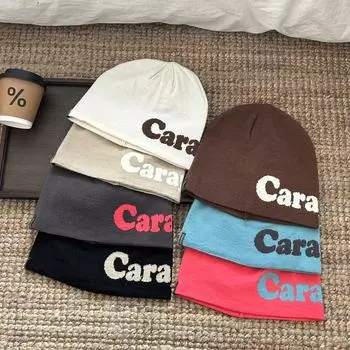 Жаккардовая шерстяная шапка с надписью Street letter для мужчин и женщин в стиле хип-хоп, хип-хоп, хип-хоп, защитная шапка-пуловер, осенне-зимняя теплая холодная шапка, новая M56-58cm белый