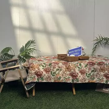 Жаккардовая скатерть для гостиной, кемпинга, пикника, скатерть с цветочным узором, дома, кухни, обеденного стола, праздничного украшения 100x140cm