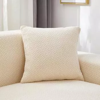 Жаккардовая вязаная саржевая наволочка, мягкая однотонная декоративная квадратная наволочка для дивана, спальни, дома, 45x45 см, уютная наволочка 1 PC