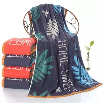 Жаккардовое банное полотенце из утолщенного хлопка, мягкое и впитывающее пляжное полотенце.