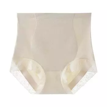 Жаккардовое нижнее белье Ice Silk трусики женские с высокой талией без следов Tummy Tuck Comfort Panty L чёрный