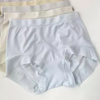 Жаккардовое нижнее белье Женские шелковые антибактериальные внутренние подкладки Талия бедра Подтяжка живота Компрессионные шорты Женские весенние трусики Лето M