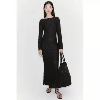 Жаккардовое платье HM Mermaid Line, черное