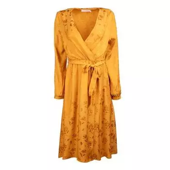 Жаккардовое платье миди Dana с вырезом в форме сердца и поясом женское LA PETITE ETOILE S оранжевый