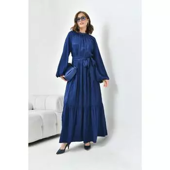 Жаккардовое платье Темно-Синий 30857